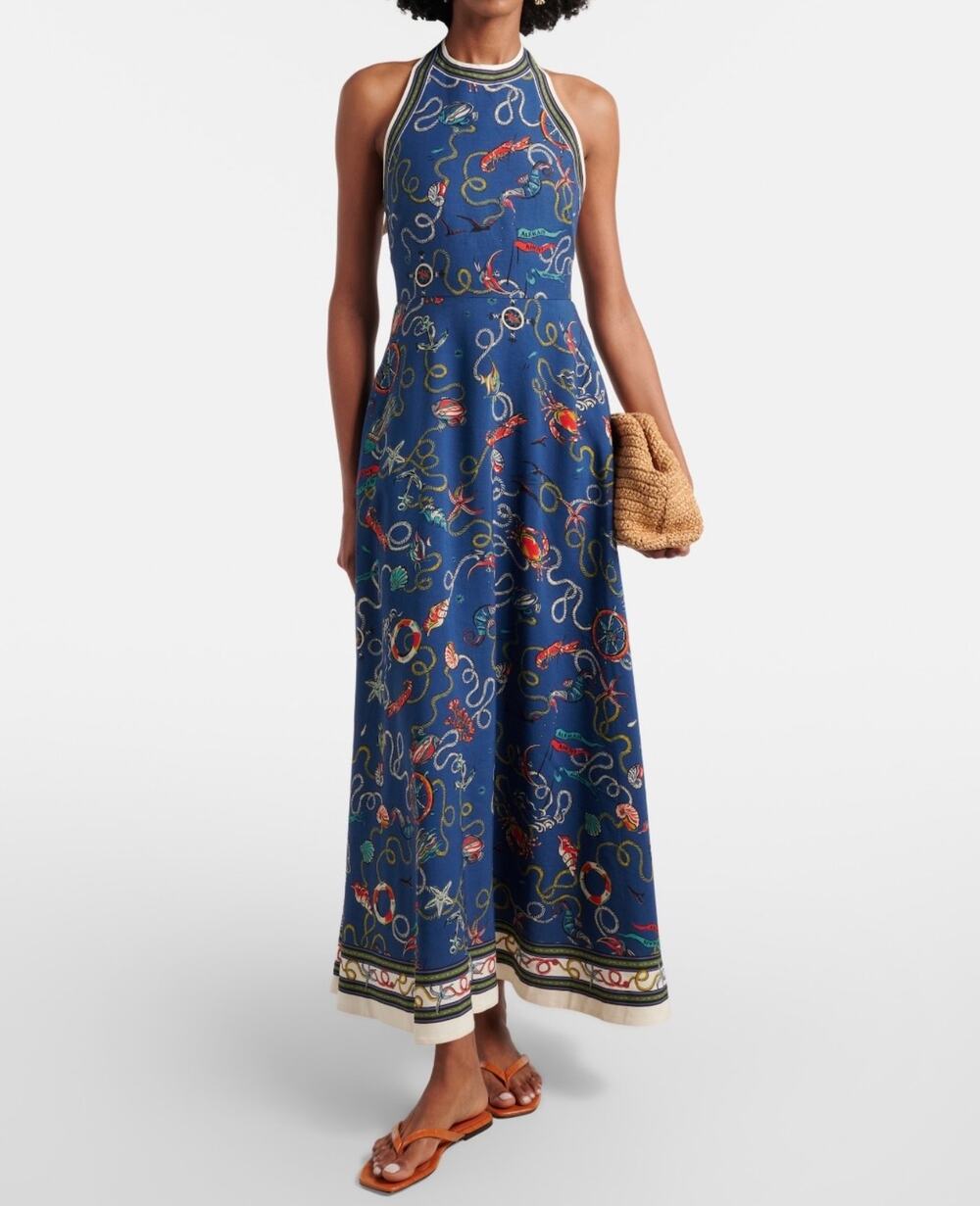 Alemais Cove printed halterneck maxi dress